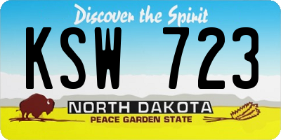 ND license plate KSW723