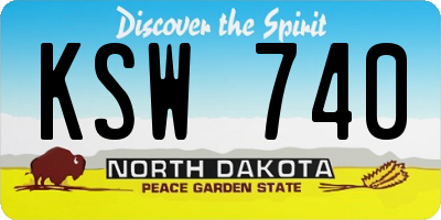 ND license plate KSW740