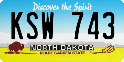 ND license plate KSW743