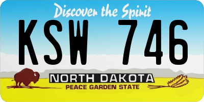 ND license plate KSW746