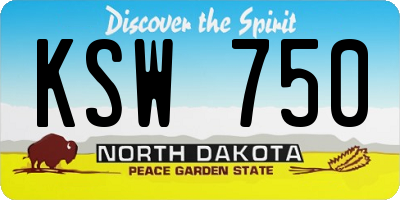 ND license plate KSW750