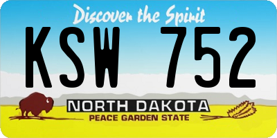 ND license plate KSW752