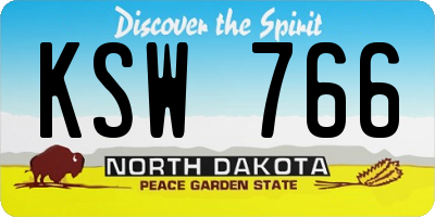 ND license plate KSW766