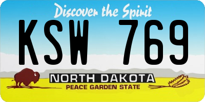 ND license plate KSW769