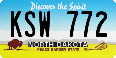 ND license plate KSW772