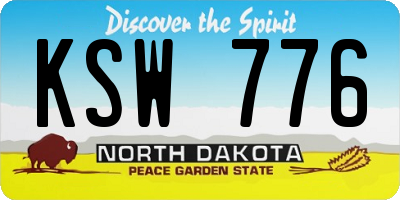 ND license plate KSW776
