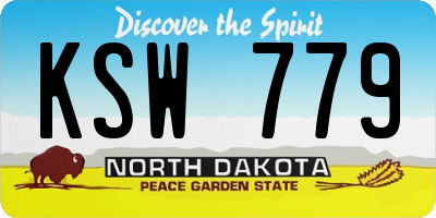 ND license plate KSW779