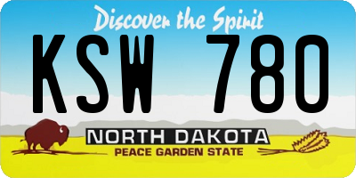ND license plate KSW780