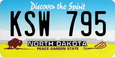 ND license plate KSW795