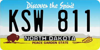 ND license plate KSW811