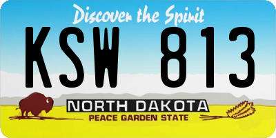 ND license plate KSW813