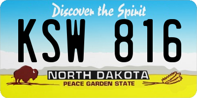 ND license plate KSW816