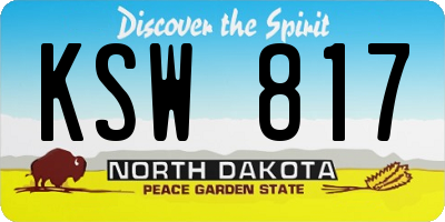 ND license plate KSW817