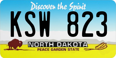 ND license plate KSW823