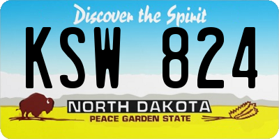 ND license plate KSW824