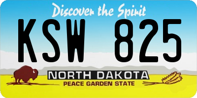 ND license plate KSW825