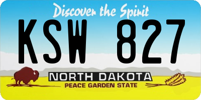 ND license plate KSW827