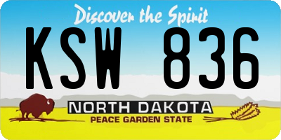 ND license plate KSW836