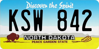ND license plate KSW842