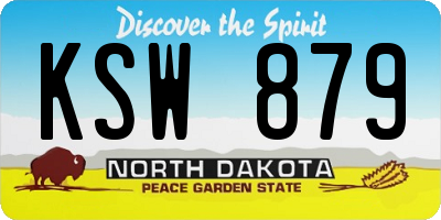 ND license plate KSW879