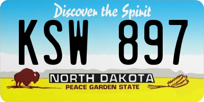 ND license plate KSW897