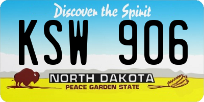 ND license plate KSW906