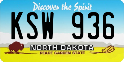 ND license plate KSW936