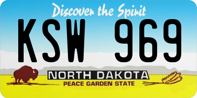 ND license plate KSW969