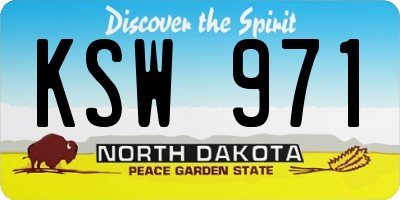 ND license plate KSW971