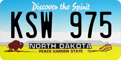 ND license plate KSW975