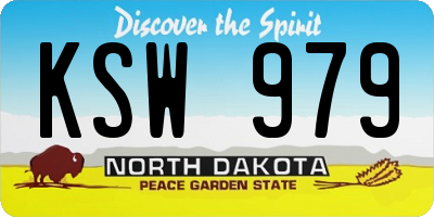 ND license plate KSW979