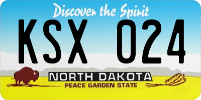 ND license plate KSX024