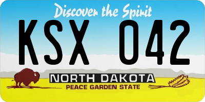 ND license plate KSX042