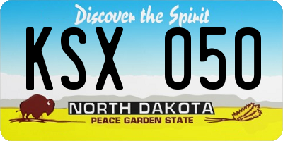 ND license plate KSX050