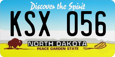 ND license plate KSX056