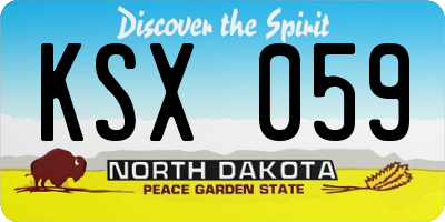 ND license plate KSX059