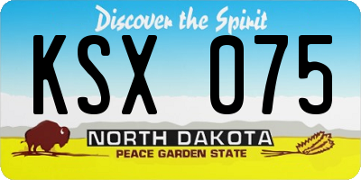 ND license plate KSX075