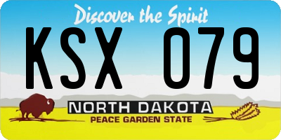 ND license plate KSX079