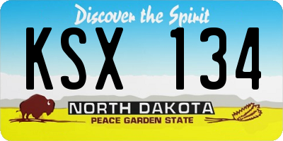 ND license plate KSX134