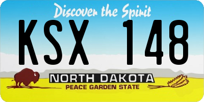 ND license plate KSX148