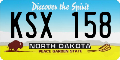 ND license plate KSX158