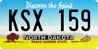 ND license plate KSX159