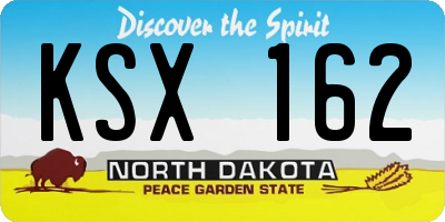 ND license plate KSX162