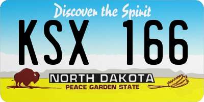 ND license plate KSX166