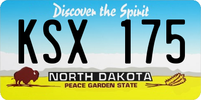 ND license plate KSX175