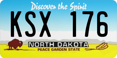 ND license plate KSX176