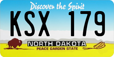 ND license plate KSX179