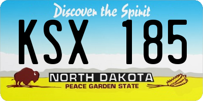 ND license plate KSX185