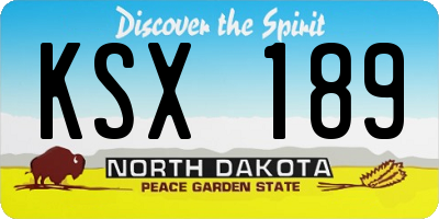 ND license plate KSX189