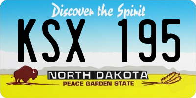 ND license plate KSX195